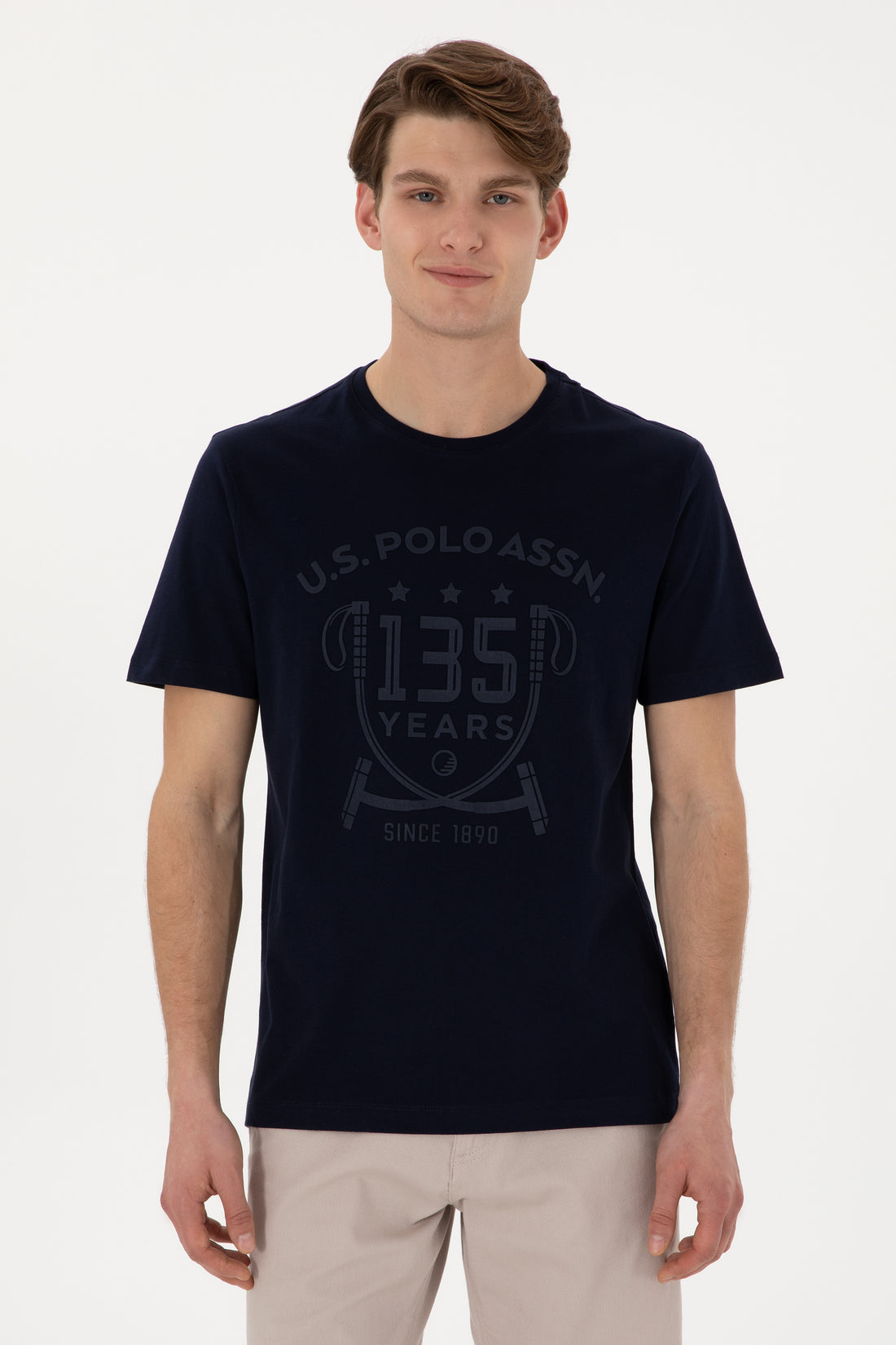 Men's Regular Fit Crew Neck Navy T-Shirt