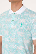 Men's Regular Fit Polo Neck Mint T-Shirt