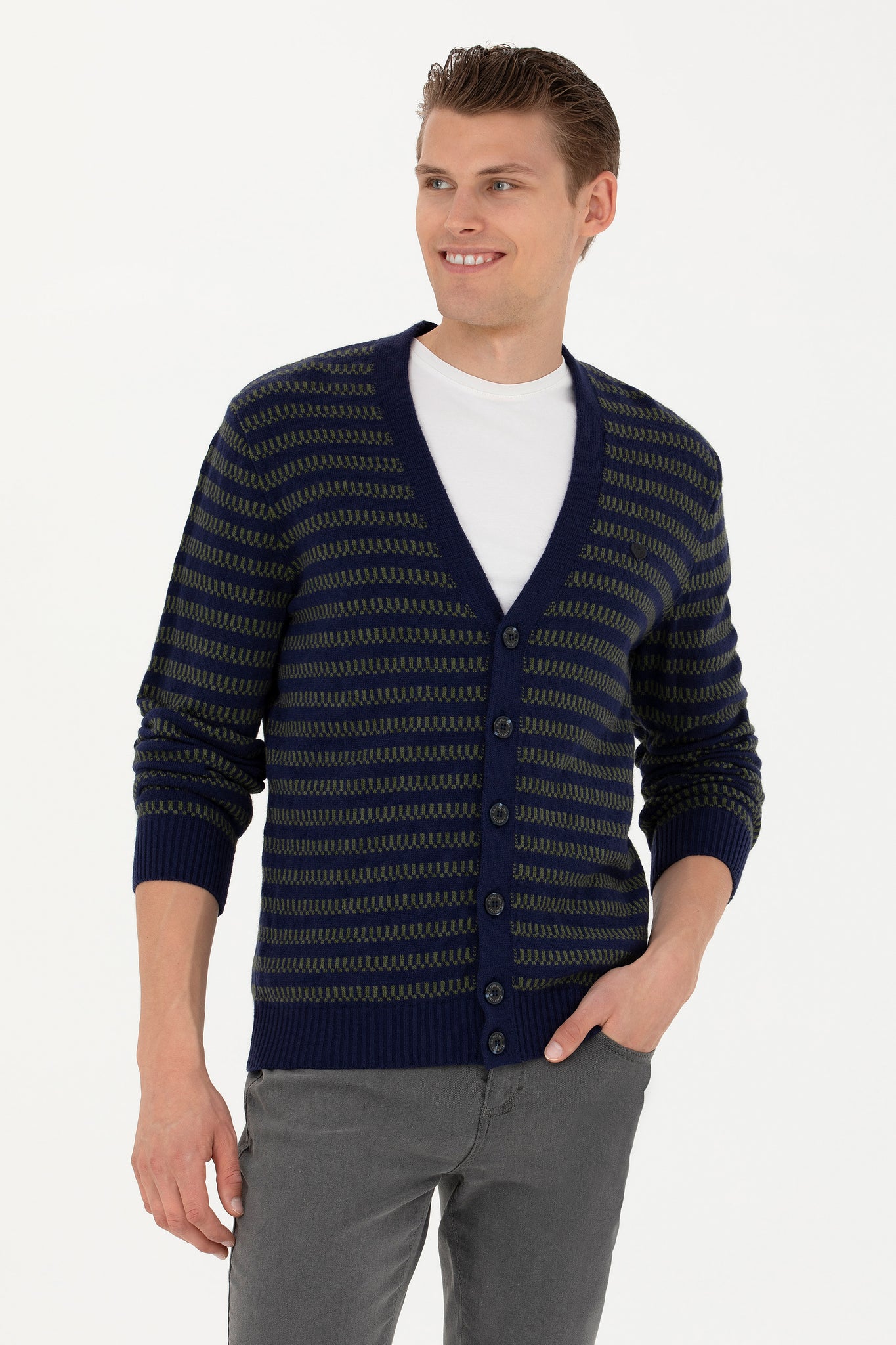 Men's Navy Knitwear Cardigan