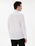 White Slim Fit Long Sleeve Shirt