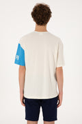 Men's Comfort Fit Crew Neck Ecru T-Shirt