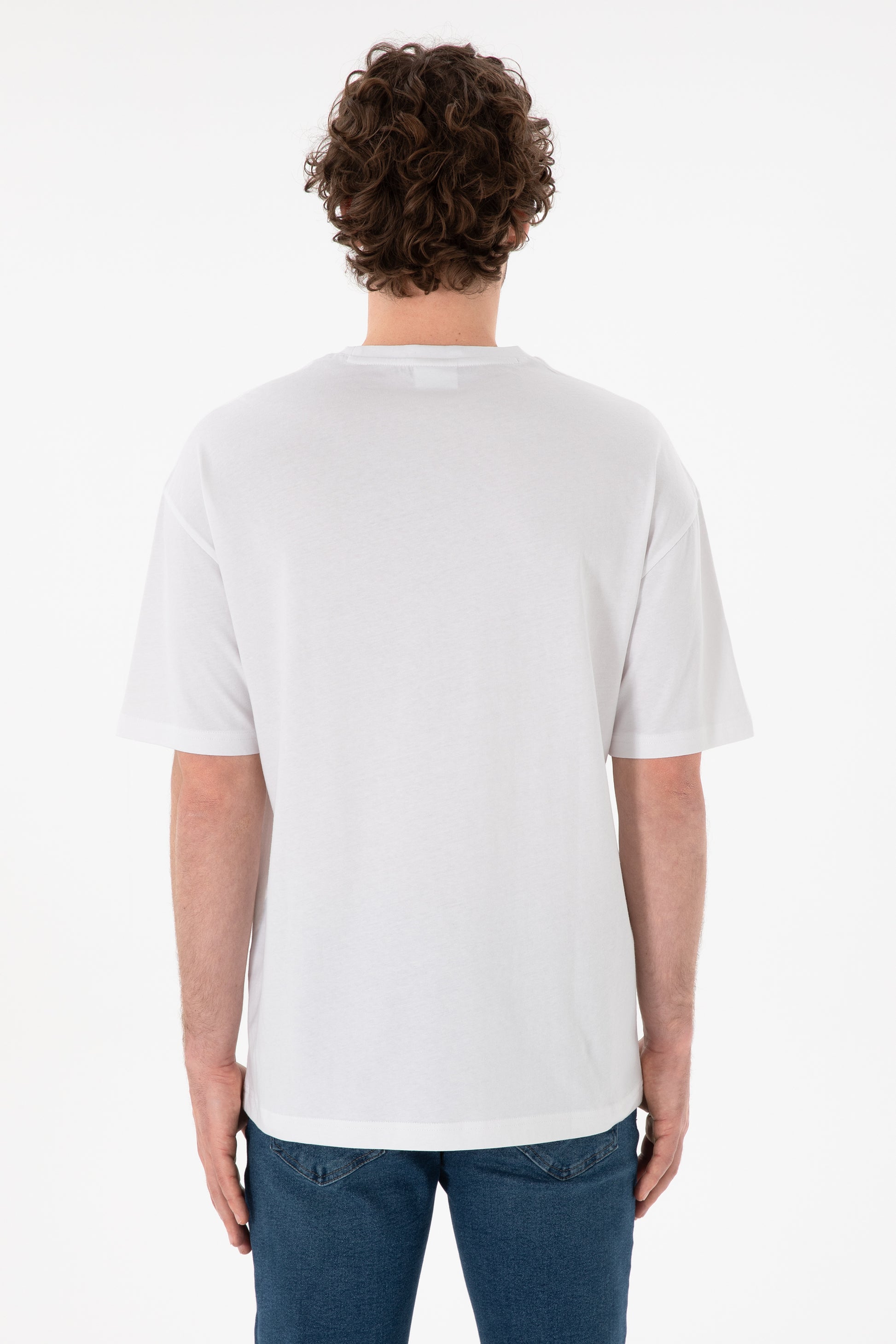 Men's Comfort Fit Crew Neck White T-Shirt