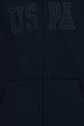 Girls' Navy Blue Hooded Basic Sweatshirt