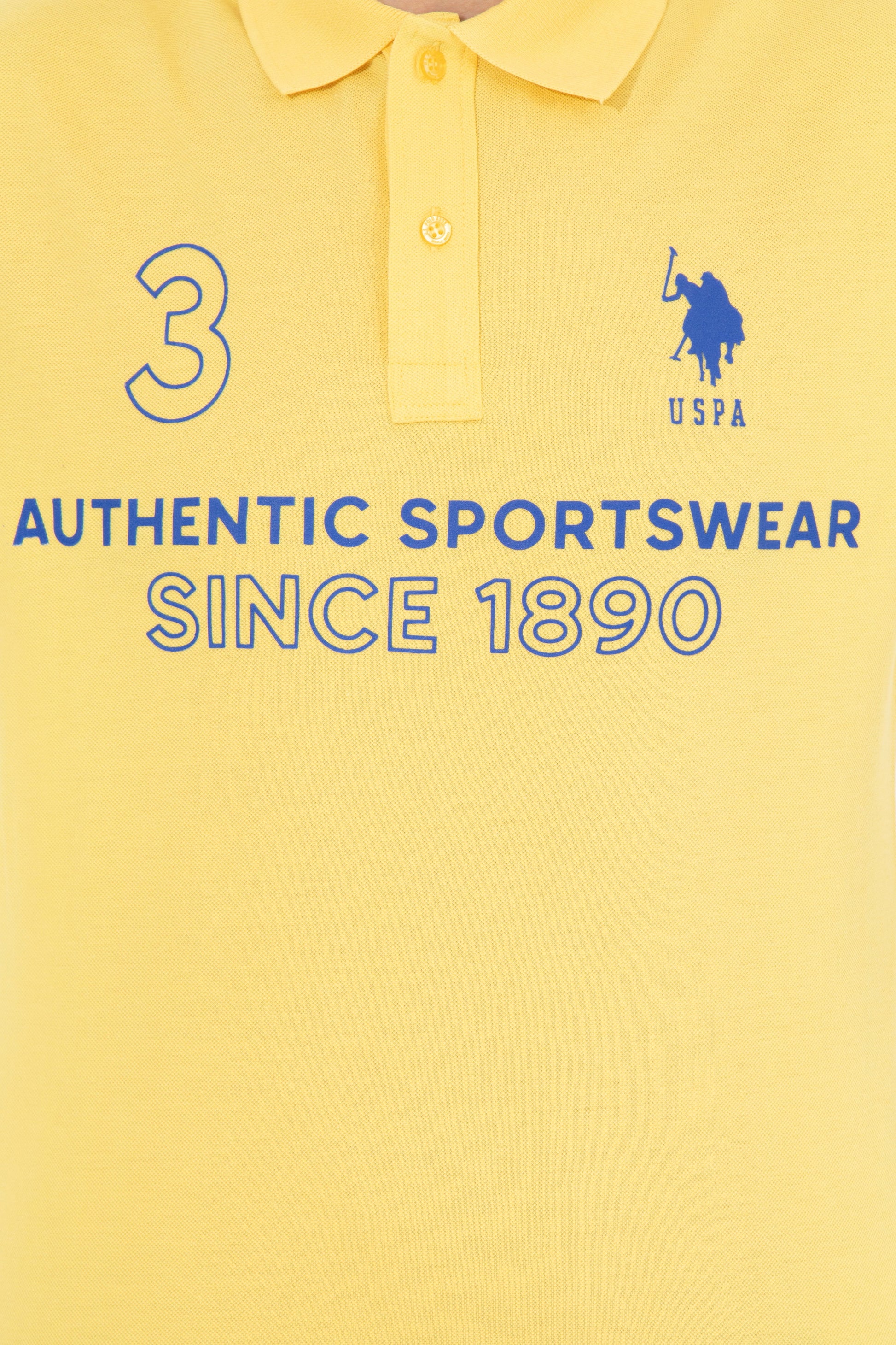 Men's Light Yellow Polo Neck T-Shirt