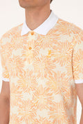 Men's Regular Fit Polo Neck Orange T-Shirt