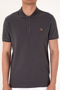 Men's Slim Fit Polo Neck Anthracite Basic T-Shirt