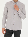 Brown Slim Fit Long Sleeve Shirt