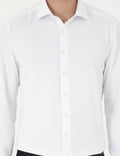 White Slim Fit Chunky Long Sleeve Shirt