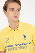 Men's Light Yellow Polo Neck T-Shirt