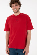 Men's Comfort Fit Crew Neck Red T-Shirt