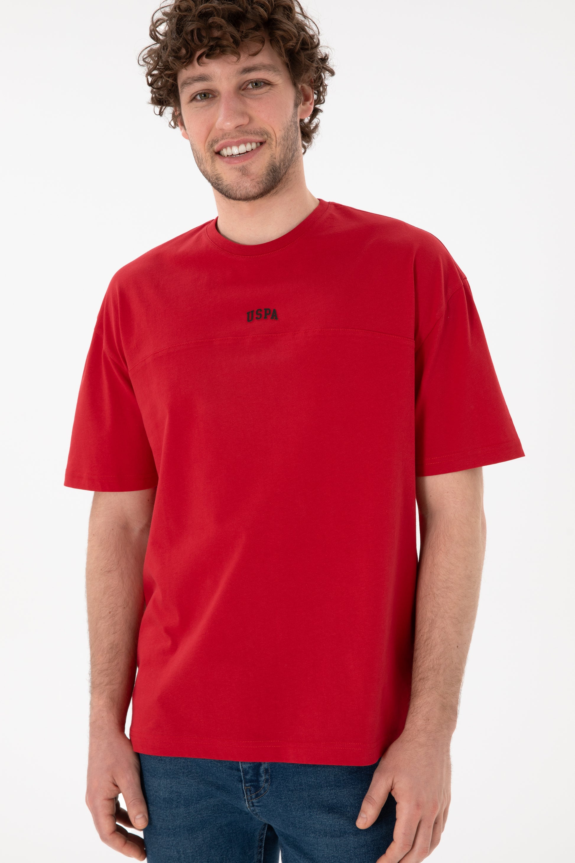 Men's Comfort Fit Crew Neck Red T-Shirt