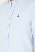 Men's Light Blue Long Sleeve Basic Shirt