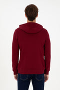 Men's Burgundy Knitted Cardigan