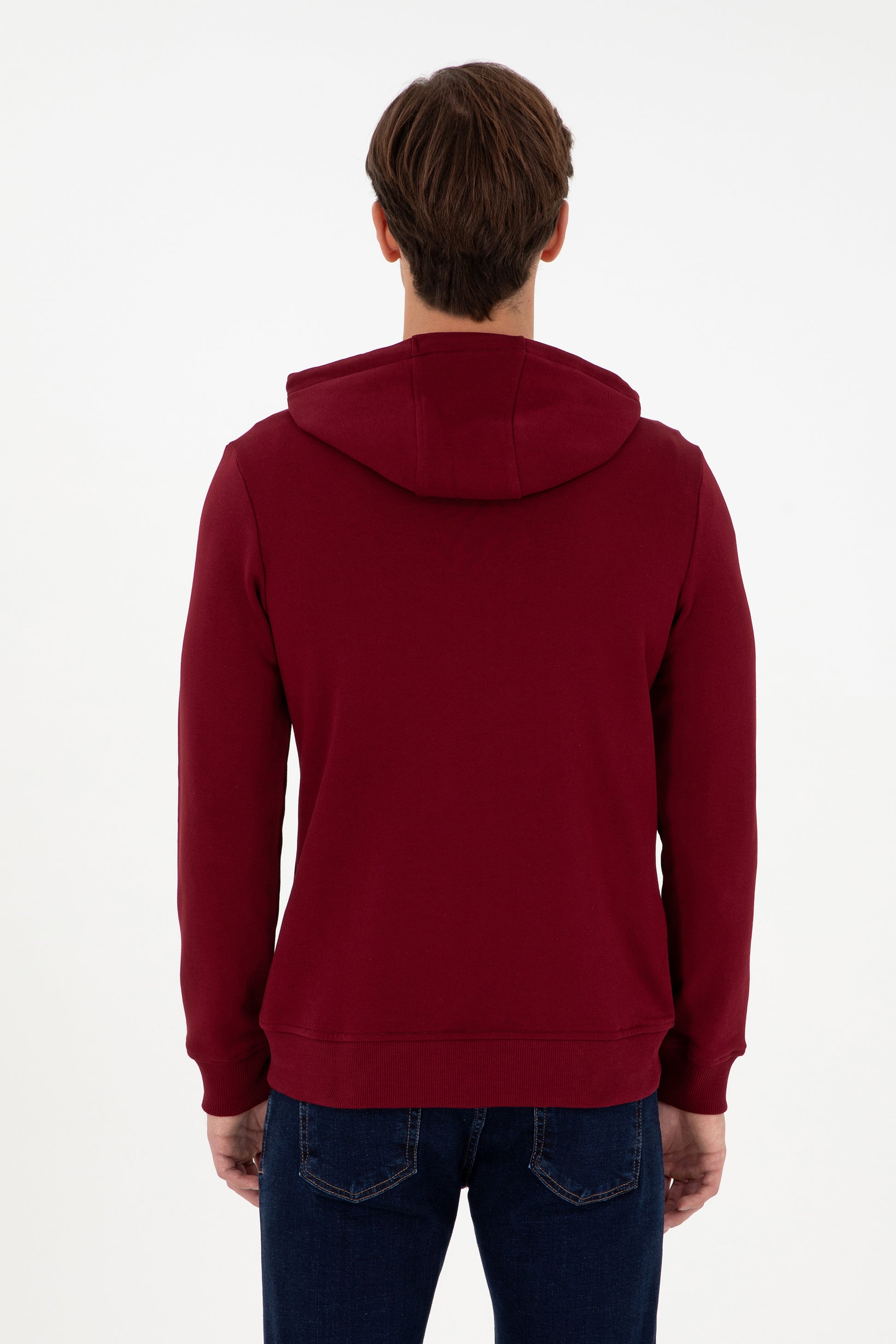 Men's Burgundy Knitted Cardigan