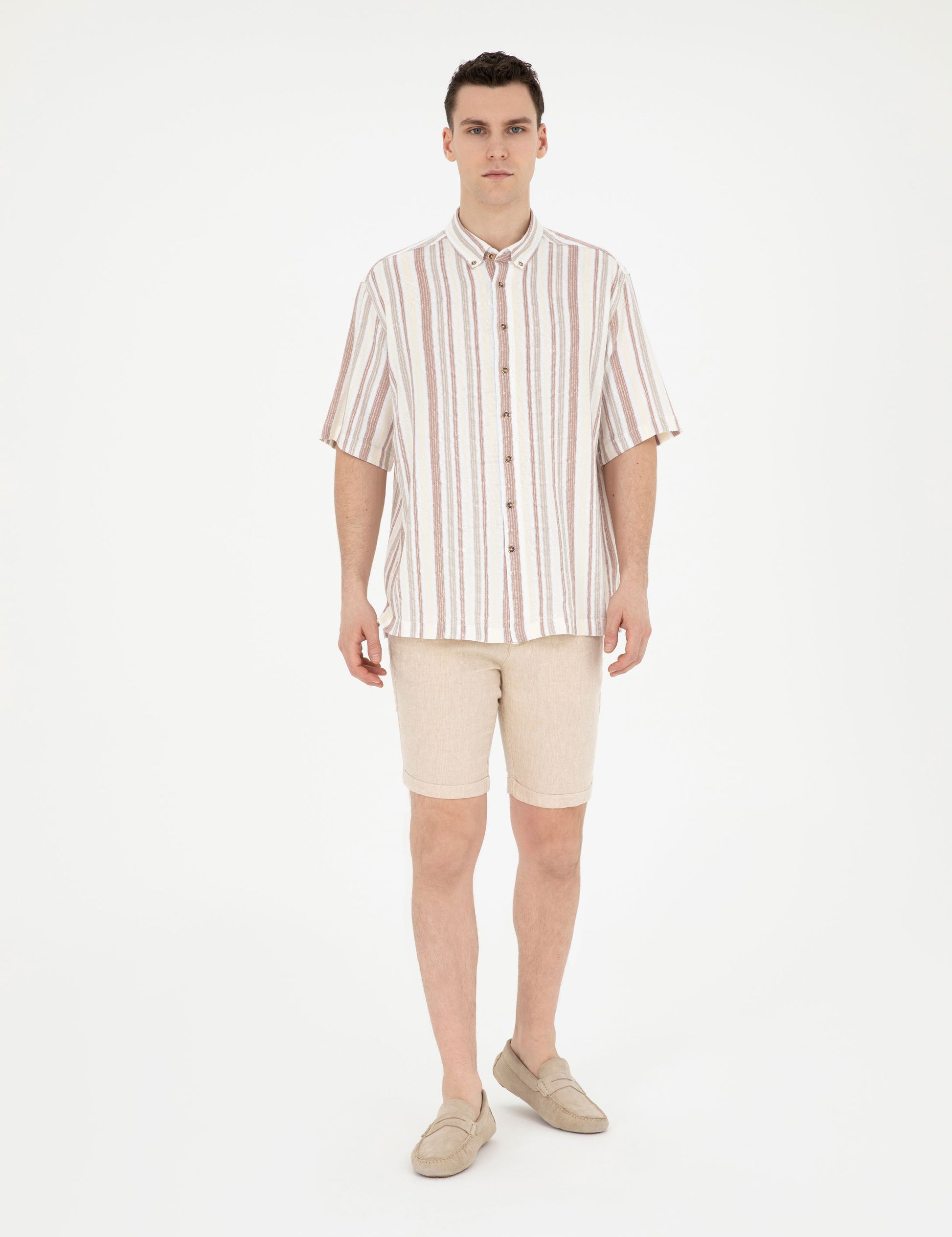 Brown Oversize Short Sleeve Shirt