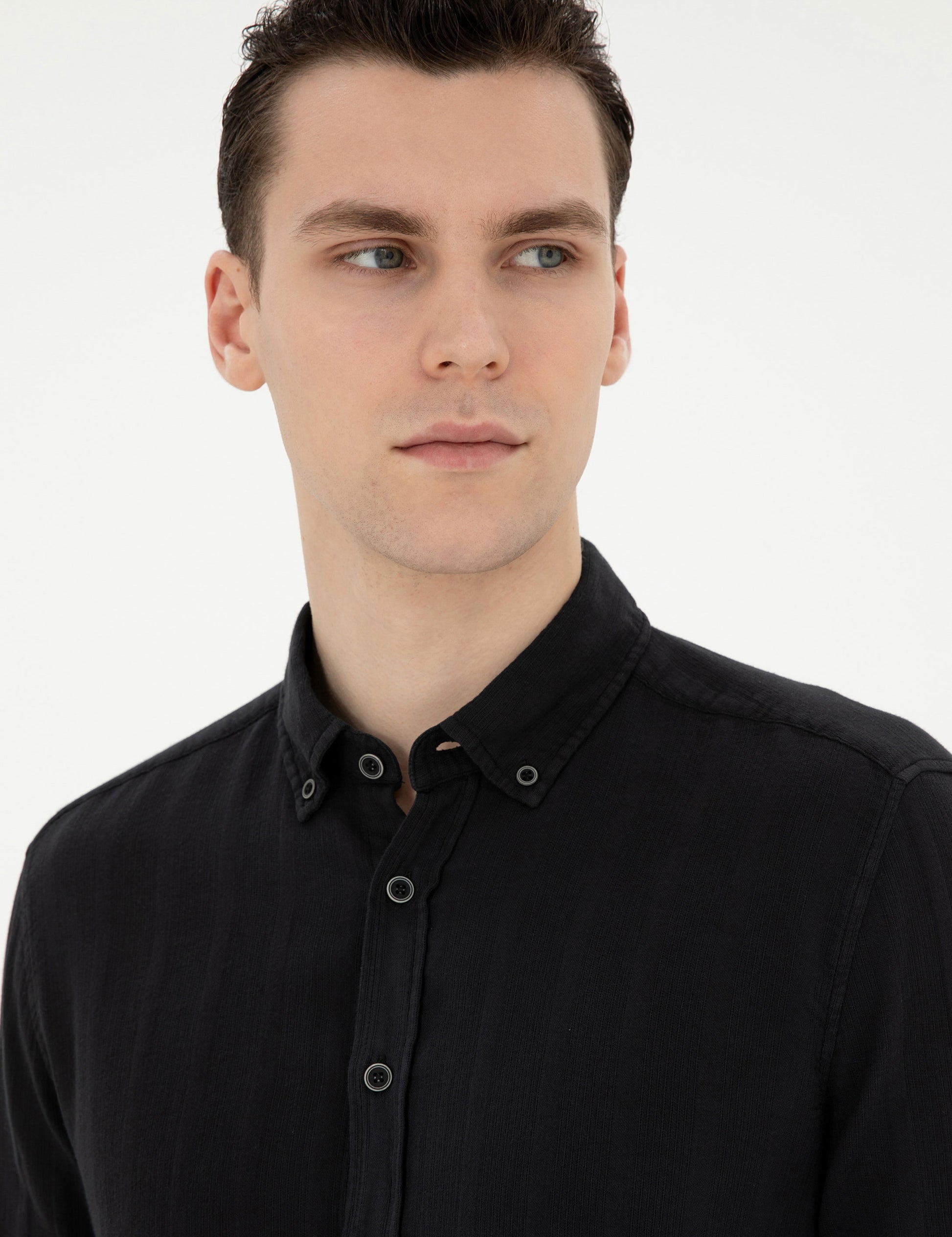 Black Regular Fit Long Sleeve Shirt