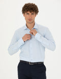 Light Blue Slim Fit Long Sleeve Shirt