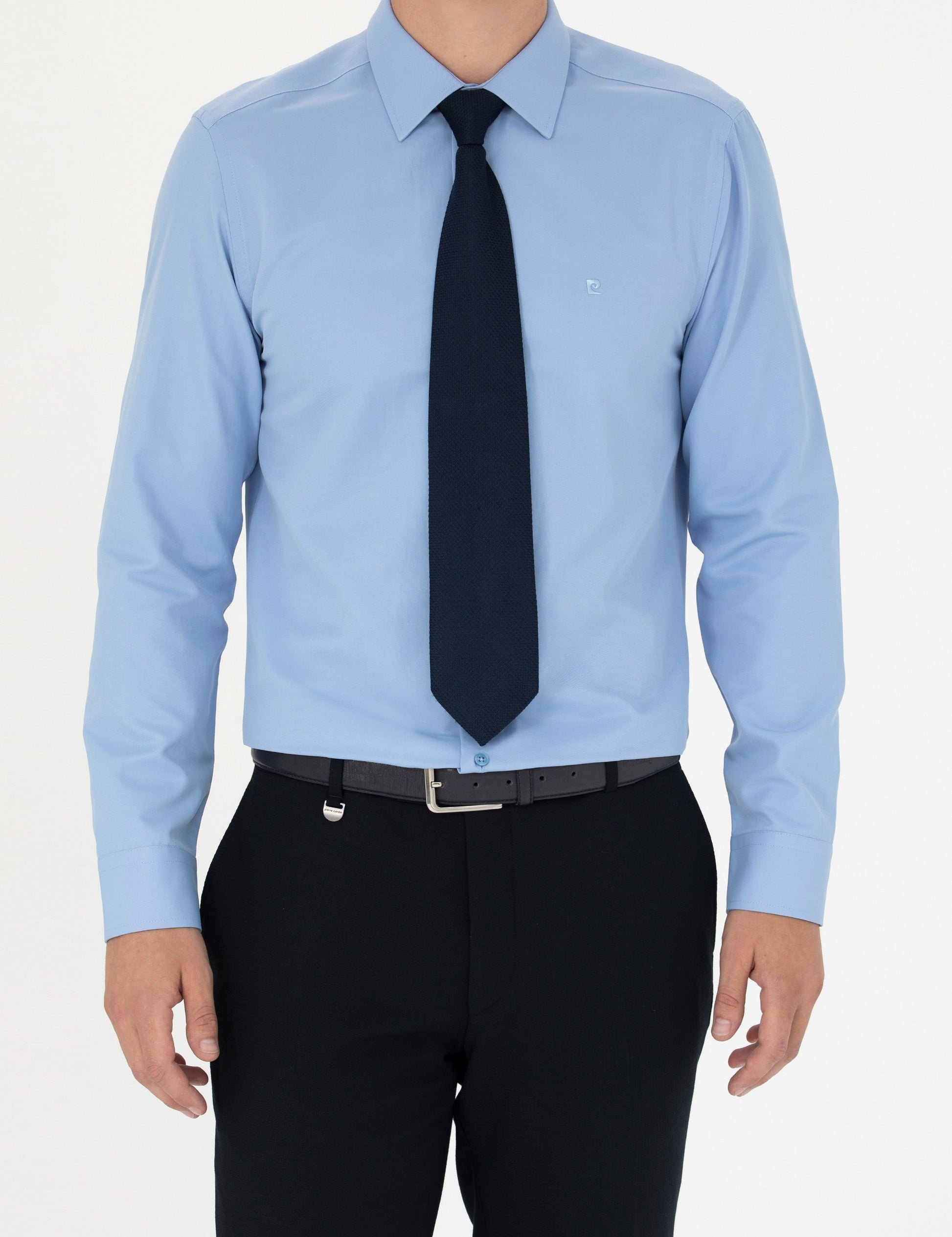 Blue Slim Fit Long Sleeve Basic Shirt