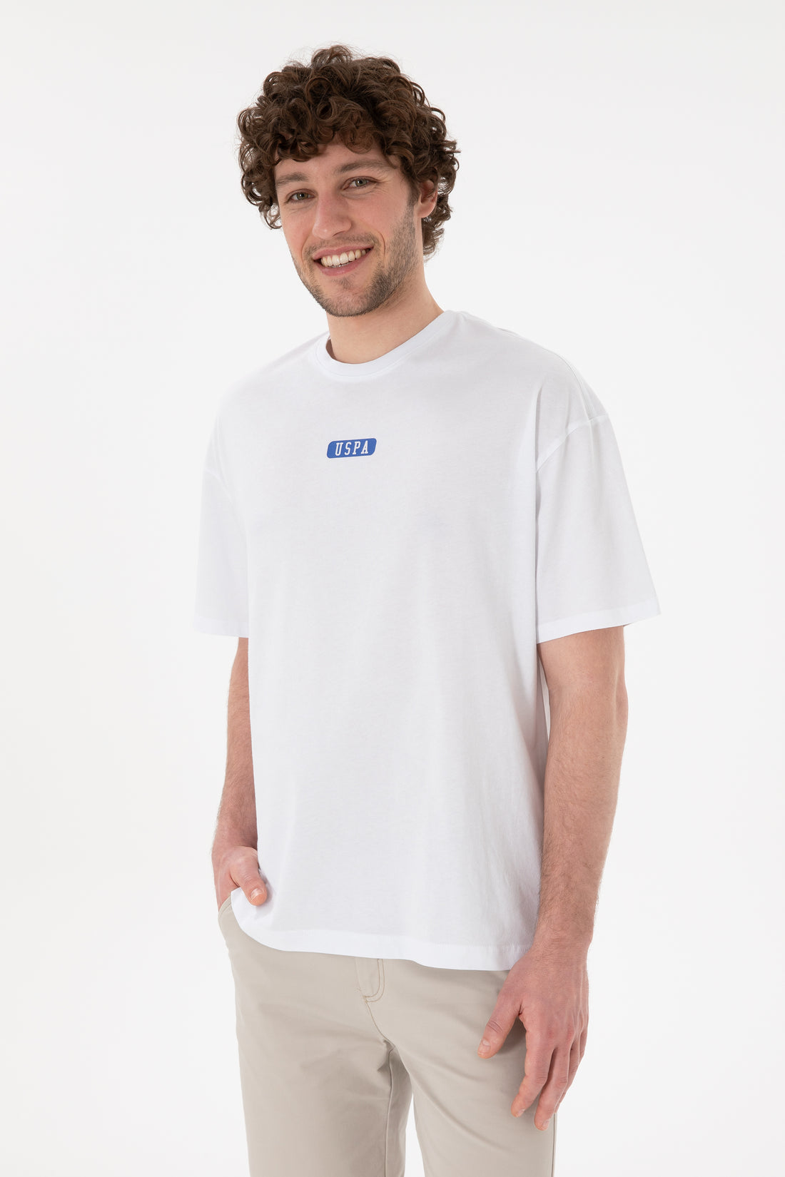 Men's Oversize Fit Crew Neck White T-Shirt