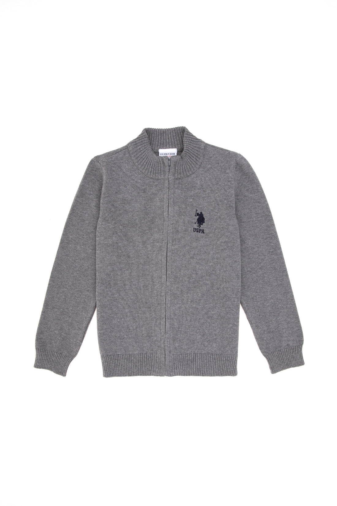 Boy's Grey Melange Knitwear Cardigan