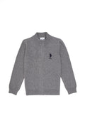 Boy's Grey Melange Knitwear Cardigan