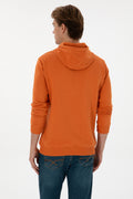 Erkek Regular Fit Kapişonlu Bakır Sweatshirt