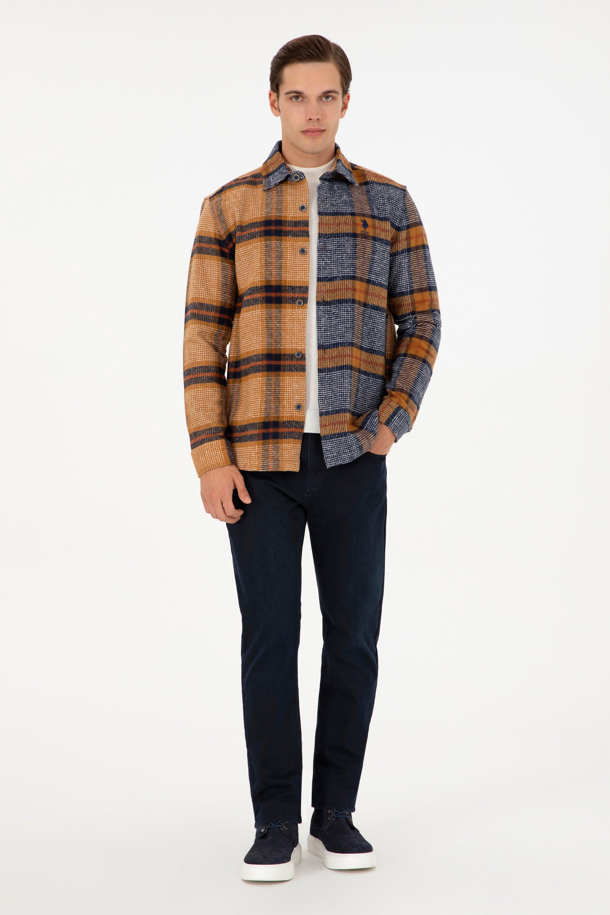 Men's Navy Blue Long Sleeve Shirt