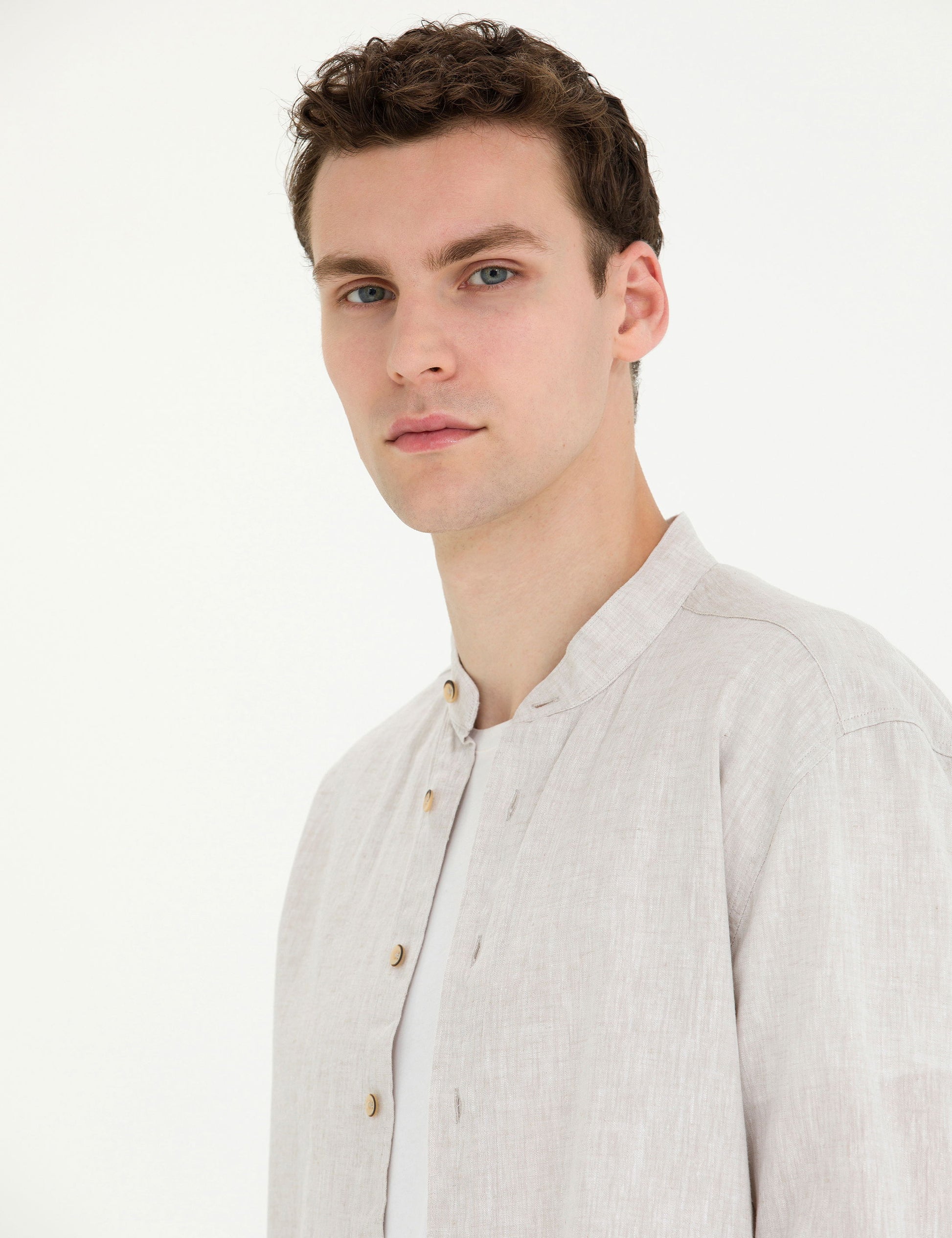 Light Brown Regular Fit Long Sleeve Shirt
