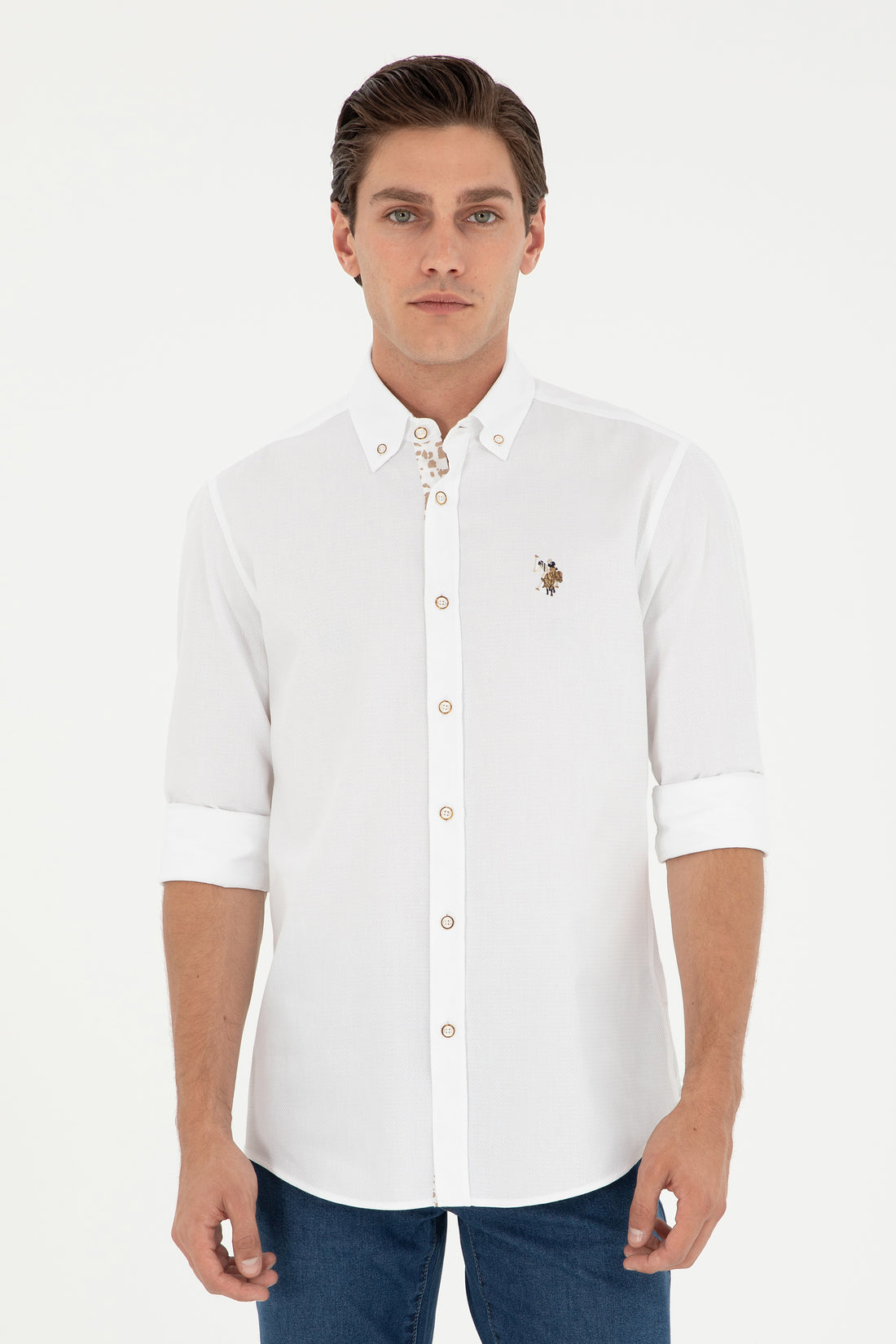Men's White Long Sleeve Shirt