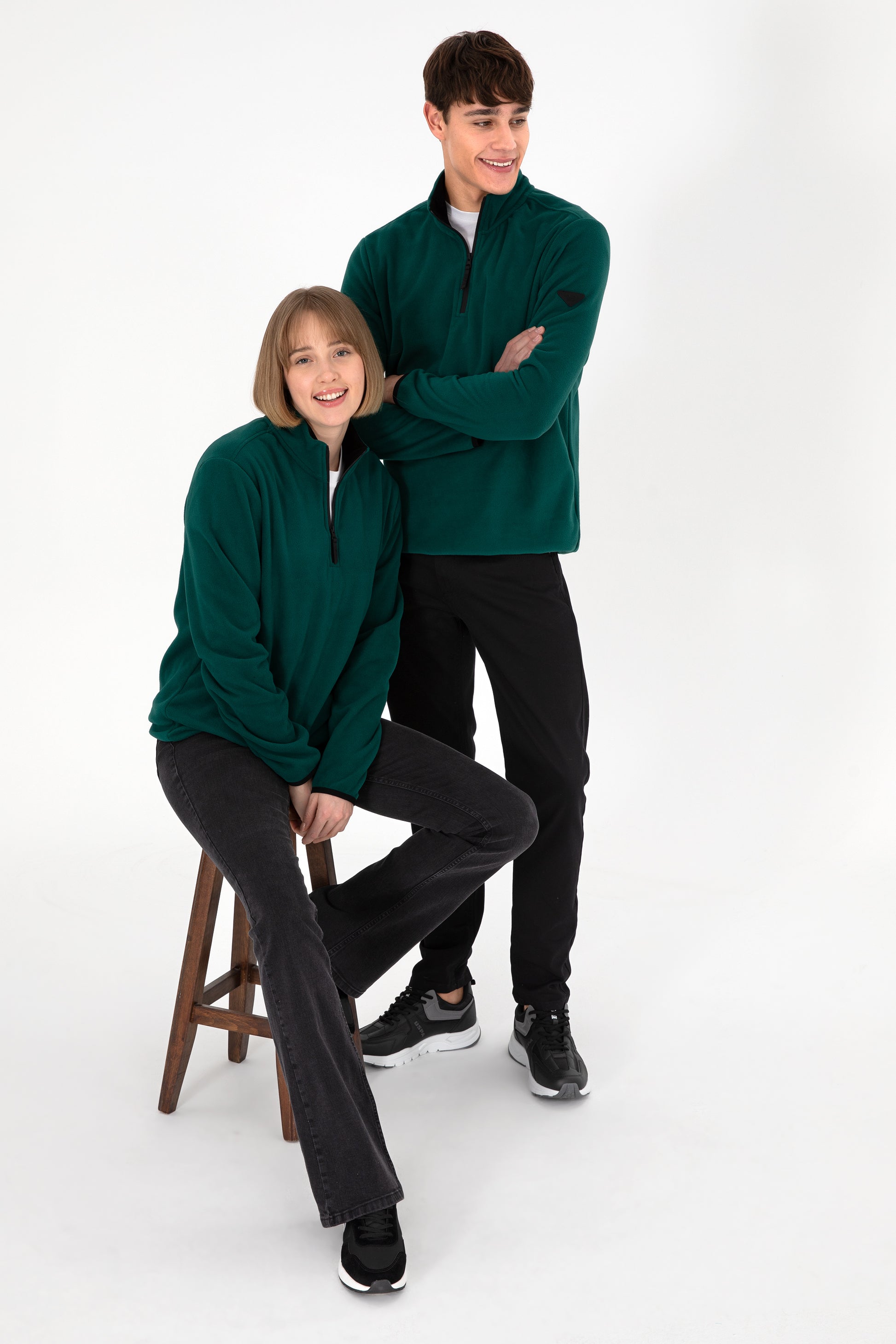 Men's Dark Green Basic Sweatshirt