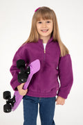 Girls' Half Zip Violet Fleece Sweatshirt
