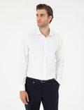 White Slim Fit Chunky Long Sleeve Shirt