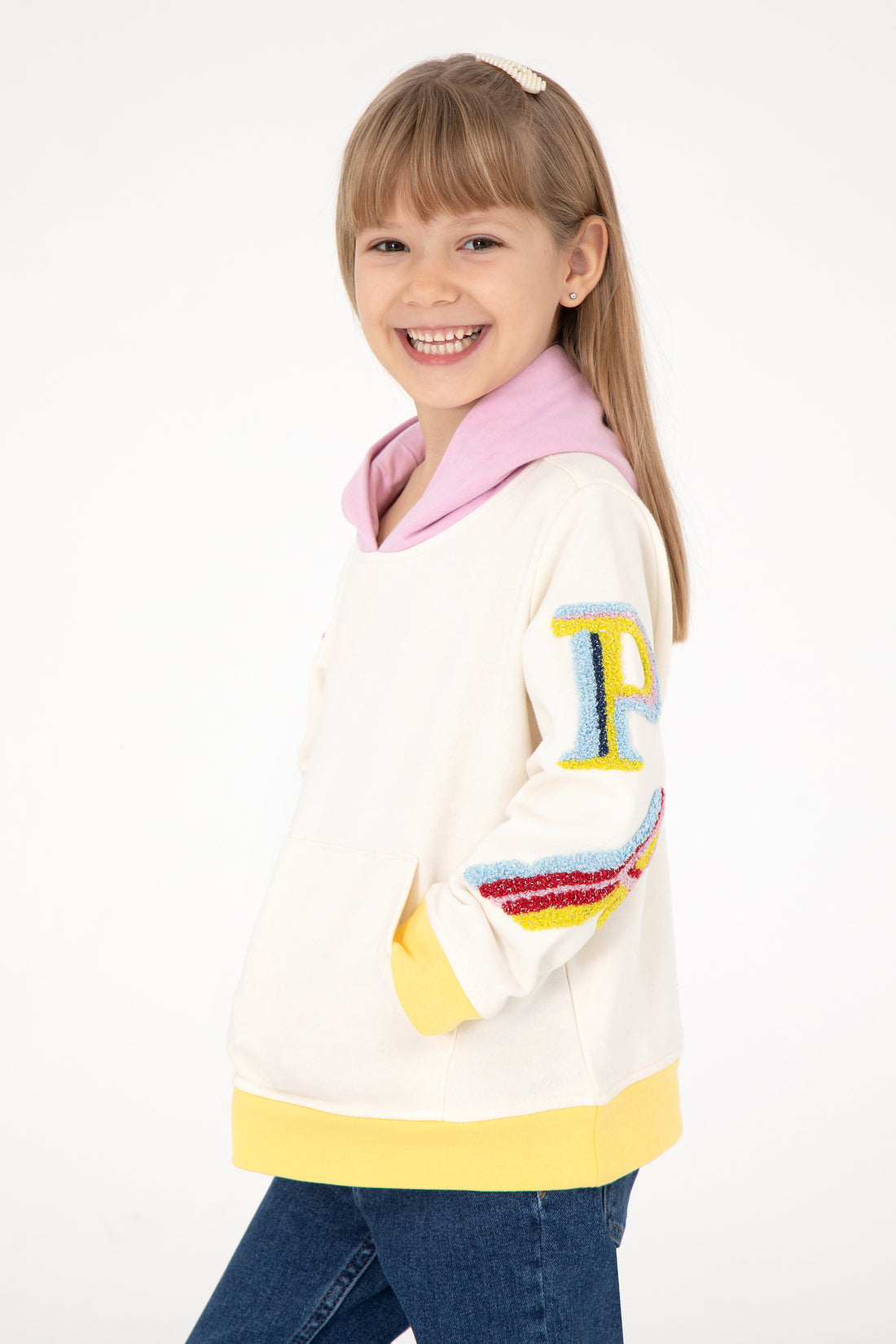 Girl's Cream Sweatshirt
