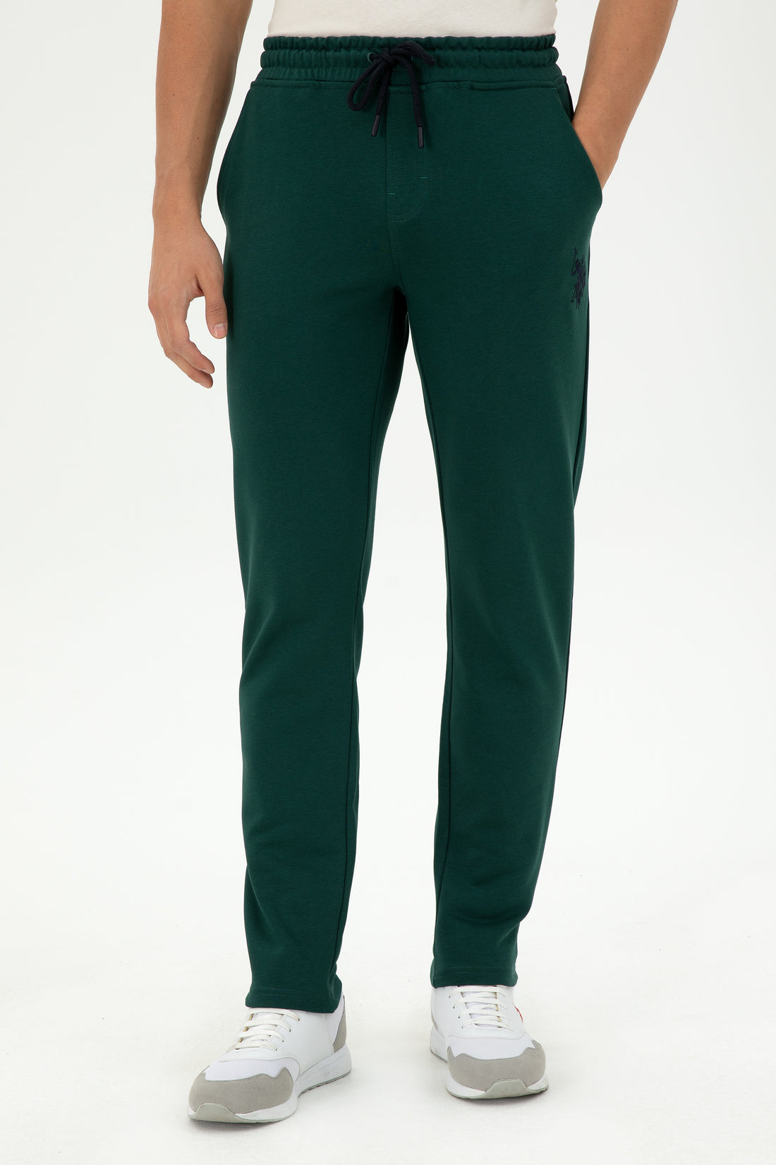 Men's Slim Fit Straight Leg Dark Green Basic Sweatpants