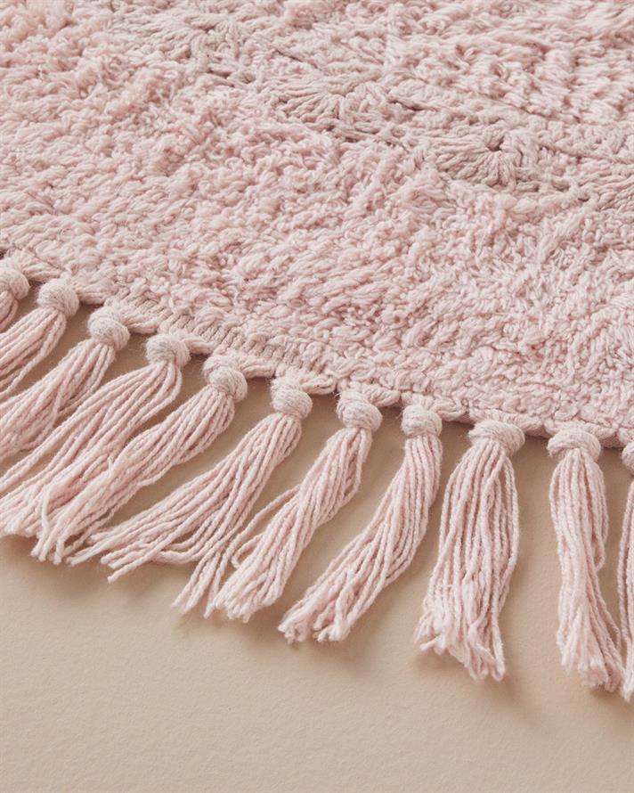 Falbelo Cotton Bath Mat Pink