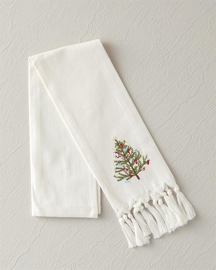 Fancy Tree Cotton Drying Cloth White