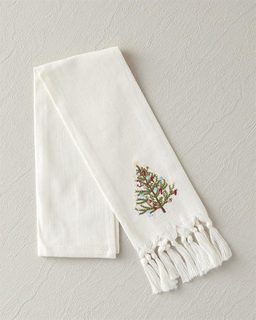 Fancy Tree Cotton Drying Cloth White