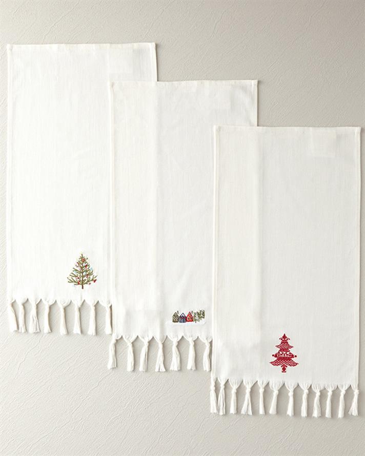 Fancy Tree Cotton Drying Cloth White
