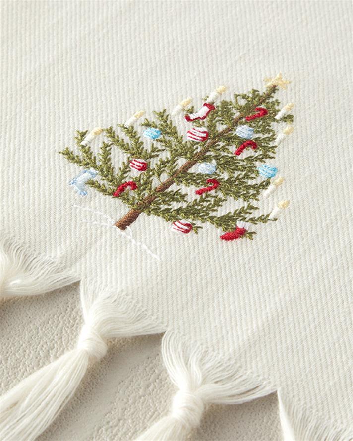 Fancy Tree Cotton Drying Cloth White