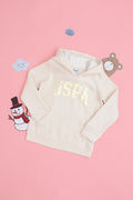 Girls' Cream Hooded Basic Sweatshirt