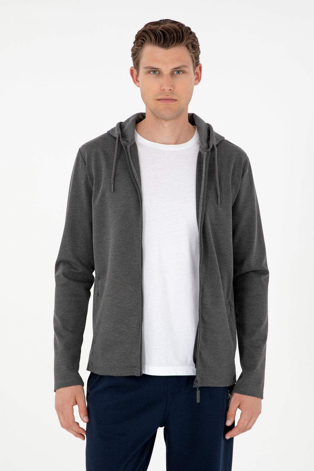 Men's Anthracite Melange Knitted Cardigan