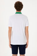 Men's Regular Fit Polo Neck White T-Shirt