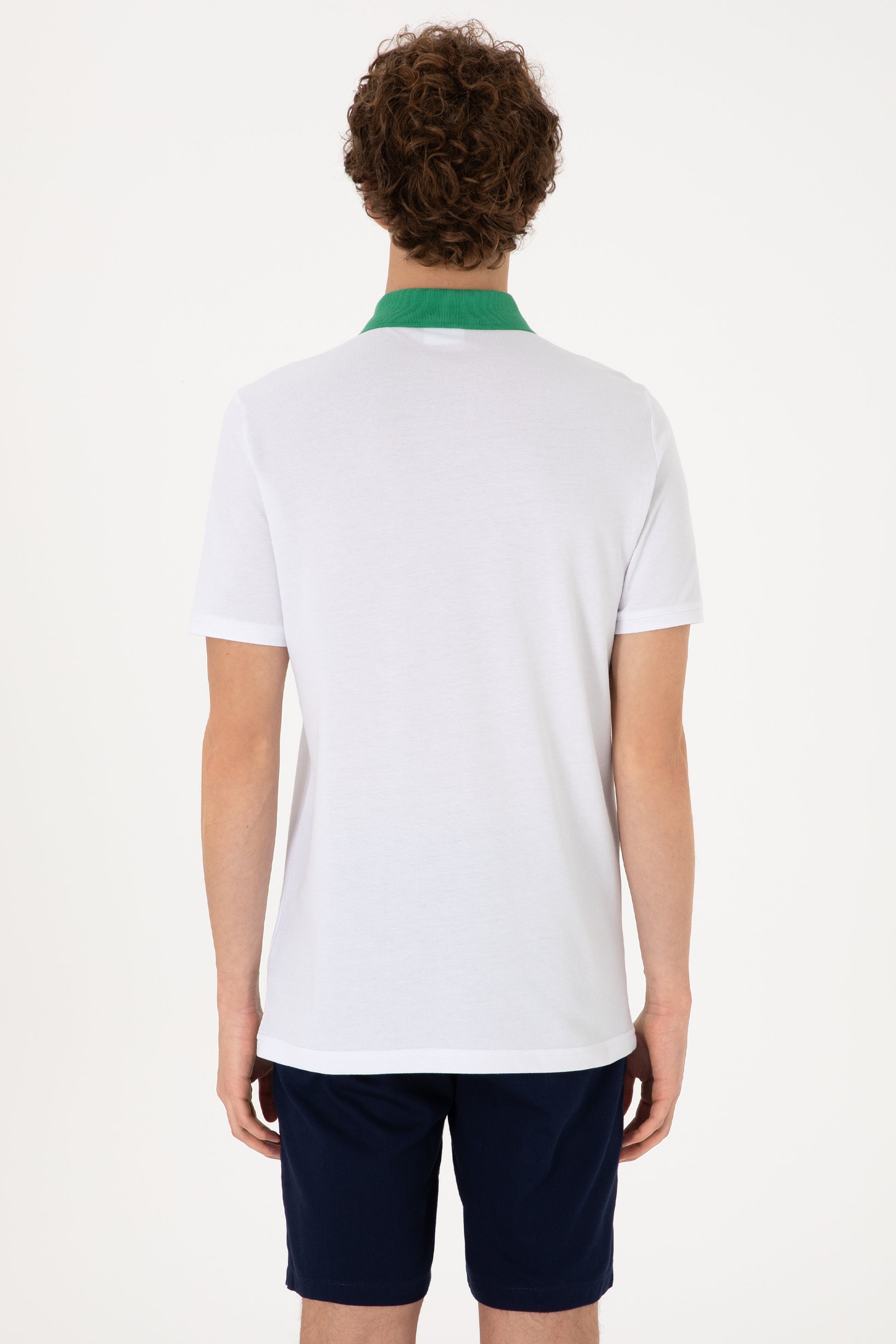 Men's Regular Fit Polo Neck White T-Shirt
