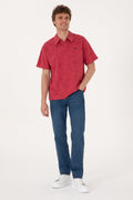 U.S. Polo Assn. - Men's Comfort Fit Crazy Neck Cherry T-Shirt