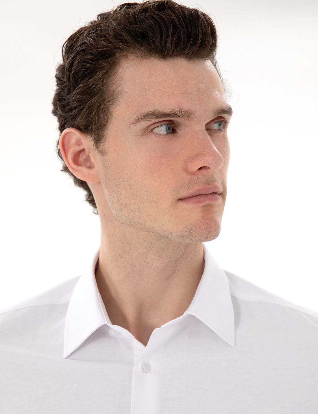 White Regular Fit Long Sleeve Basic Pocket Shirt