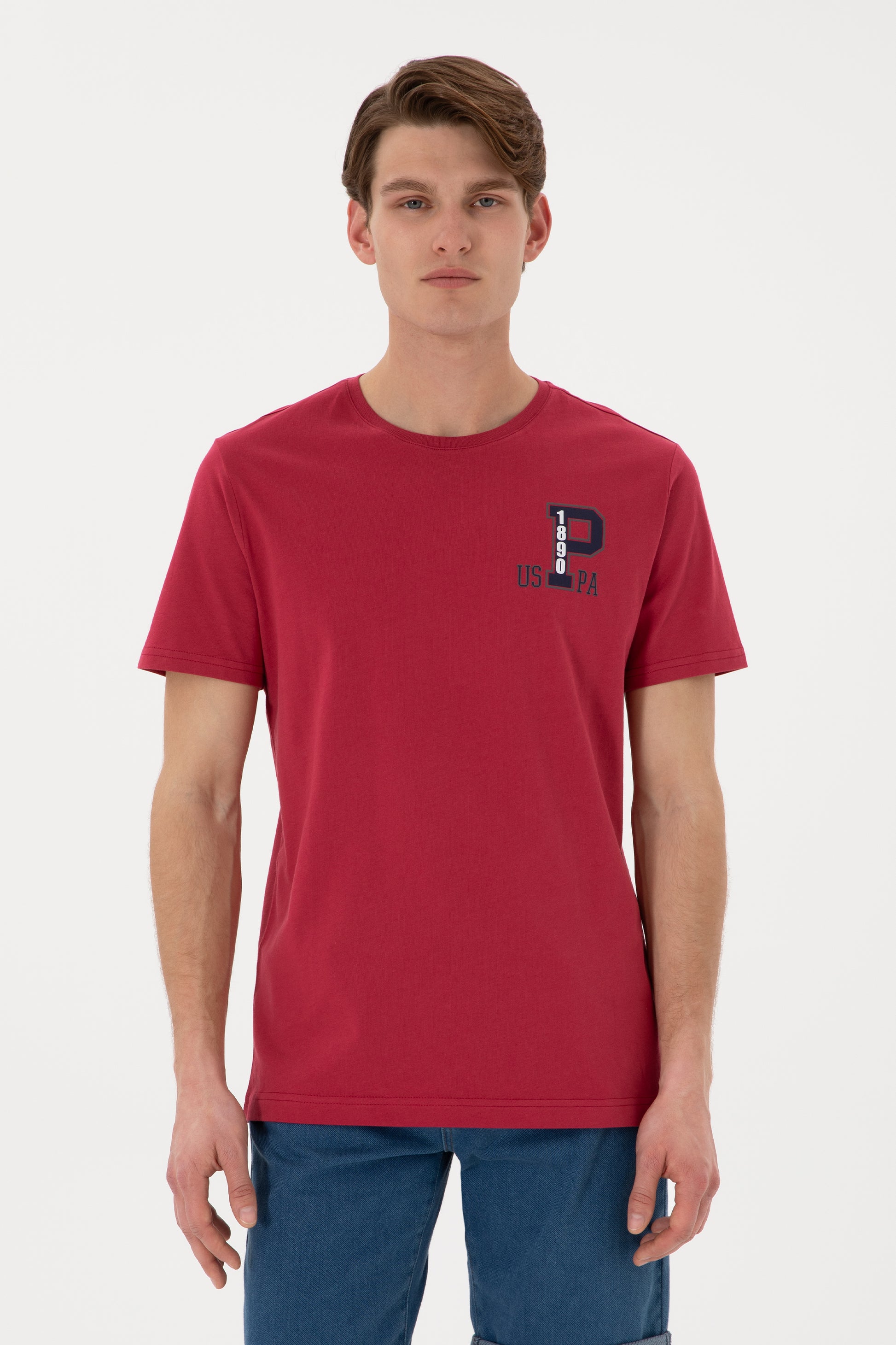 Men's Regular Fit Crew Neck Cherry T-Shirt