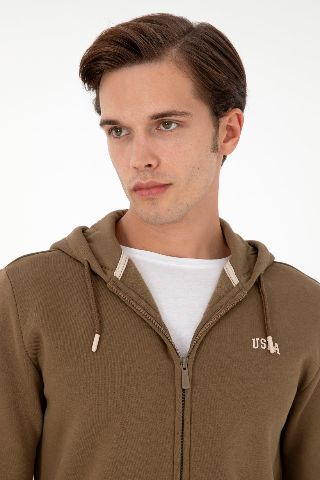 Men's Khaki Knitted Cardigan