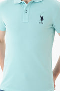 Men's Water Green Basic T-Shirt