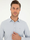 Grey Oxford Slim Fit Long Sleeve Shirt
