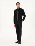Black Regular Fit Long Sleeve Basic Shirt